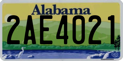AL license plate 2AE4021