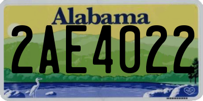 AL license plate 2AE4022