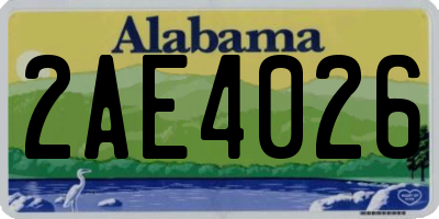 AL license plate 2AE4026