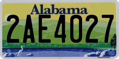 AL license plate 2AE4027
