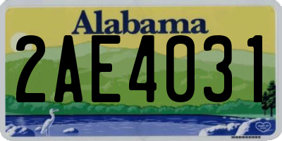 AL license plate 2AE4031