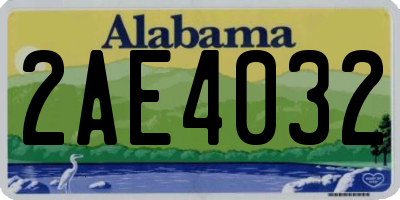 AL license plate 2AE4032
