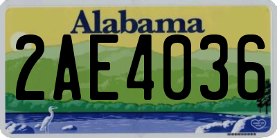 AL license plate 2AE4036