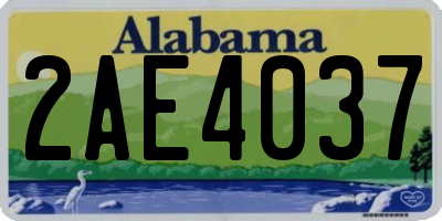 AL license plate 2AE4037