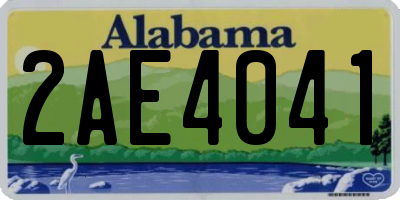 AL license plate 2AE4041