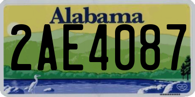 AL license plate 2AE4087