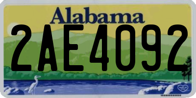 AL license plate 2AE4092