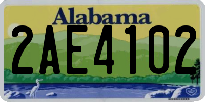 AL license plate 2AE4102