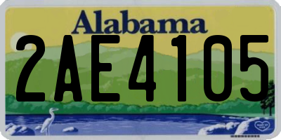 AL license plate 2AE4105