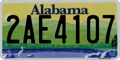 AL license plate 2AE4107