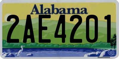 AL license plate 2AE4201