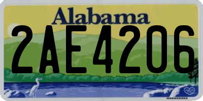 AL license plate 2AE4206