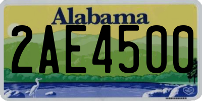 AL license plate 2AE4500