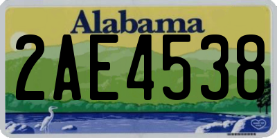AL license plate 2AE4538