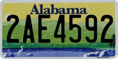AL license plate 2AE4592