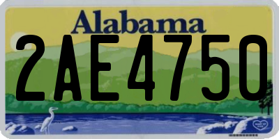 AL license plate 2AE4750