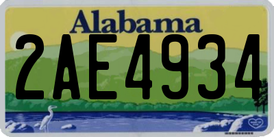 AL license plate 2AE4934