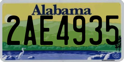 AL license plate 2AE4935