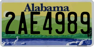 AL license plate 2AE4989