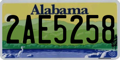 AL license plate 2AE5258