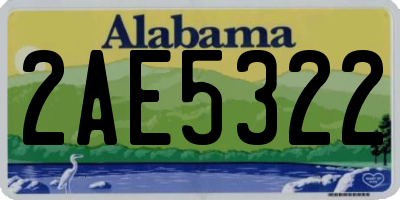 AL license plate 2AE5322