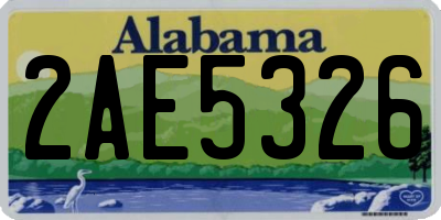 AL license plate 2AE5326