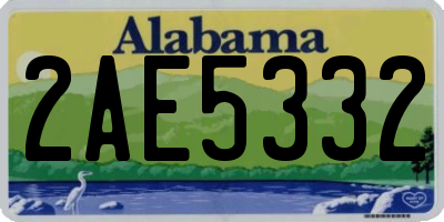 AL license plate 2AE5332