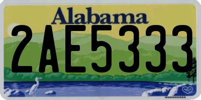 AL license plate 2AE5333