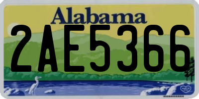 AL license plate 2AE5366