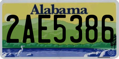 AL license plate 2AE5386