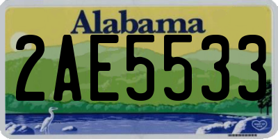 AL license plate 2AE5533