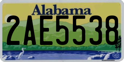AL license plate 2AE5538
