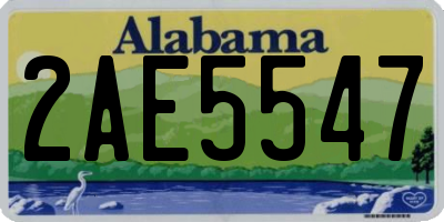 AL license plate 2AE5547