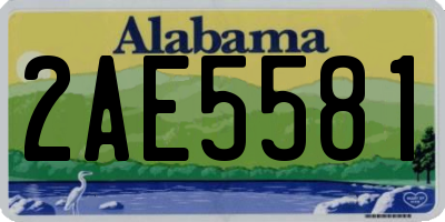 AL license plate 2AE5581