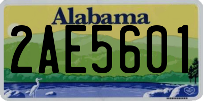 AL license plate 2AE5601