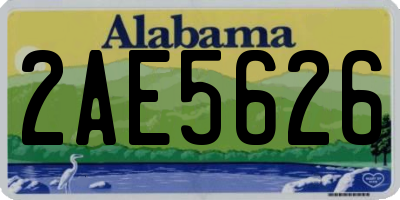AL license plate 2AE5626