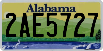 AL license plate 2AE5727