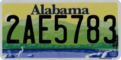 AL license plate 2AE5783