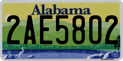 AL license plate 2AE5802