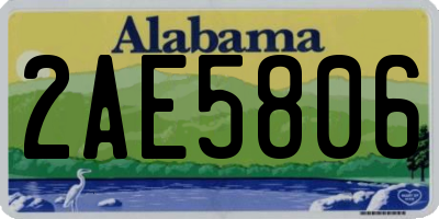 AL license plate 2AE5806