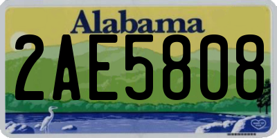 AL license plate 2AE5808