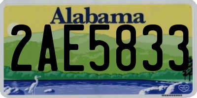 AL license plate 2AE5833