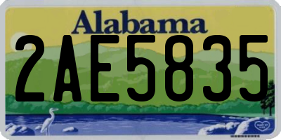 AL license plate 2AE5835