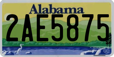 AL license plate 2AE5875