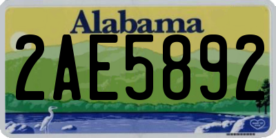 AL license plate 2AE5892