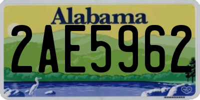 AL license plate 2AE5962