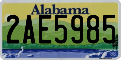 AL license plate 2AE5985