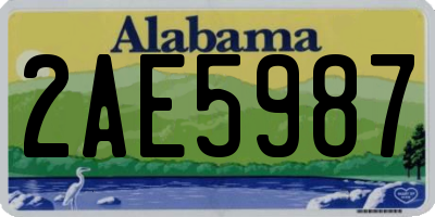AL license plate 2AE5987