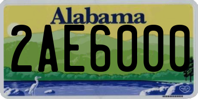 AL license plate 2AE6000