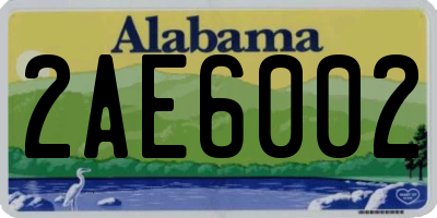 AL license plate 2AE6002